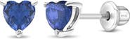 In Season Jewelry Cubic Zirconia Birthstone Heart Solitaire Earrings
