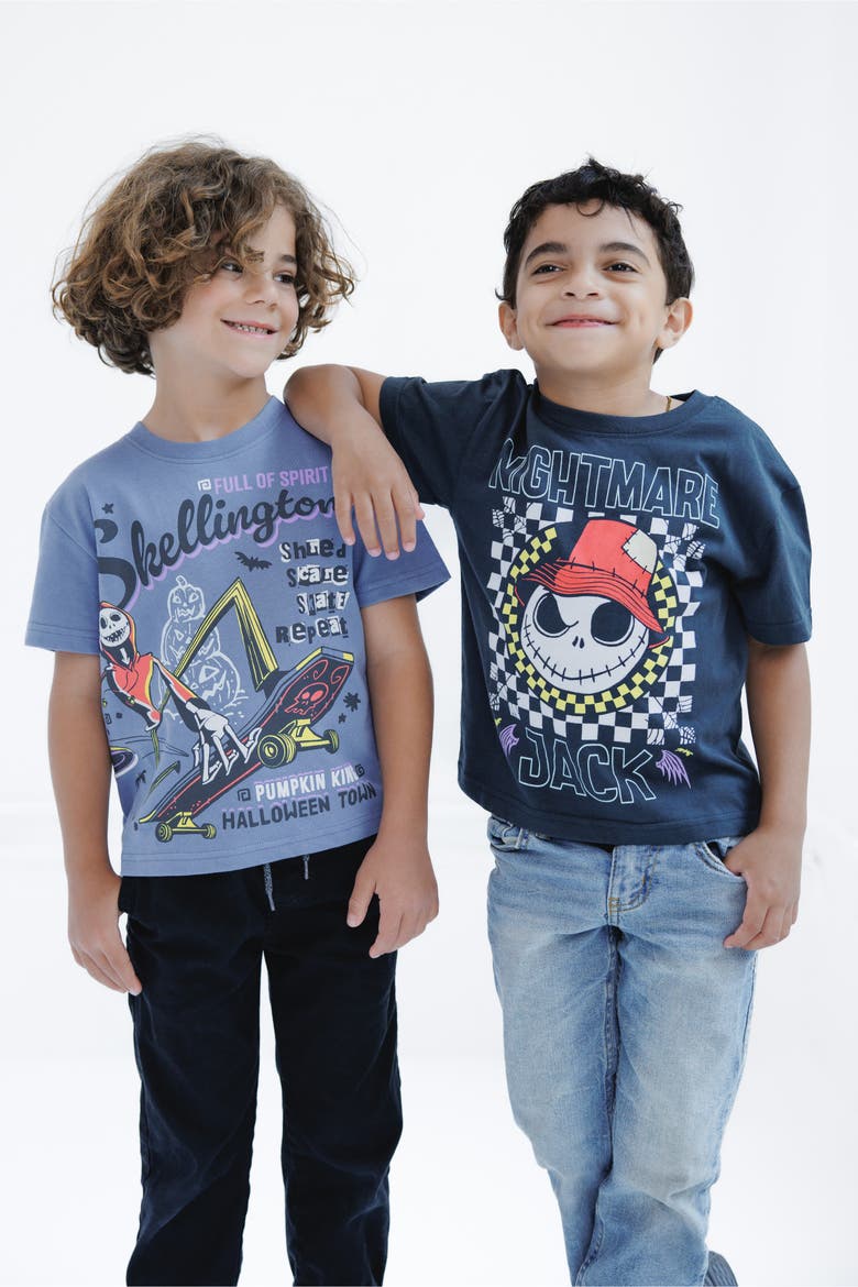 Nightmare Before Christmas 2-Pack Short Sleeve Graphic T-Shirts, Alternate, color, Slate Blue Grey Jack