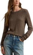 Lauren Ralph Lauren Pointelle Stitch Cotton Blend Sweater