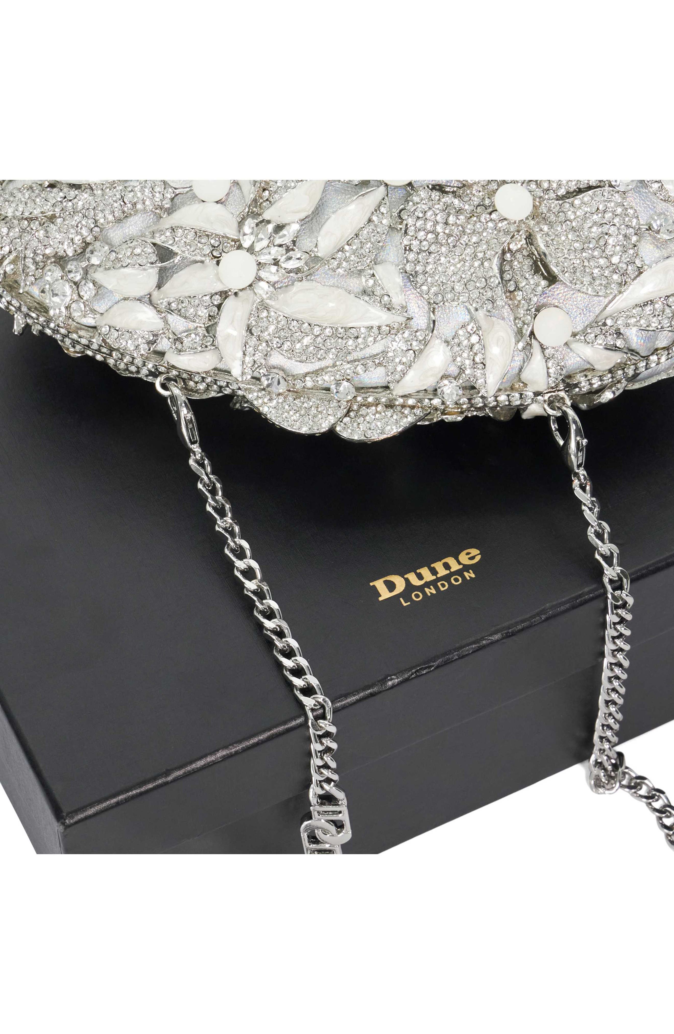 Dune London Brides Crystal Embellished Minaudière, Alternate, color, Silver