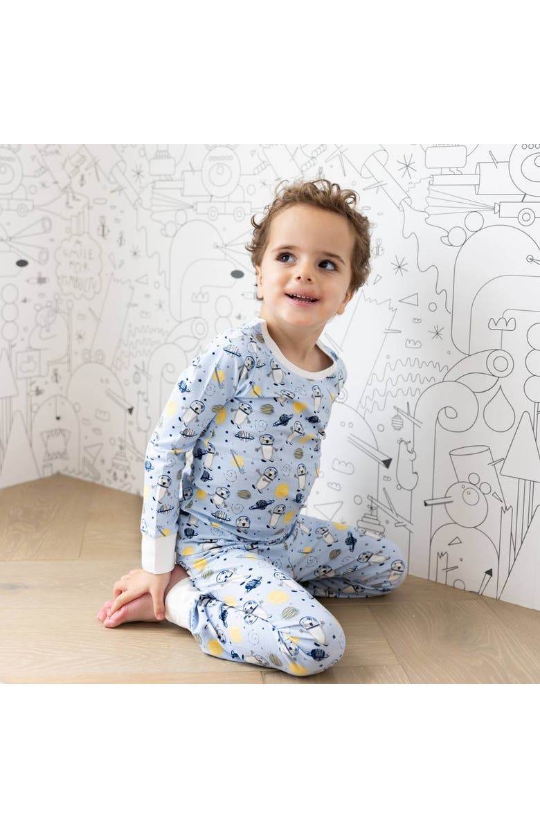Norani Kids Organic Two-Piece Pajama Set, Alternate, color, Space Bears