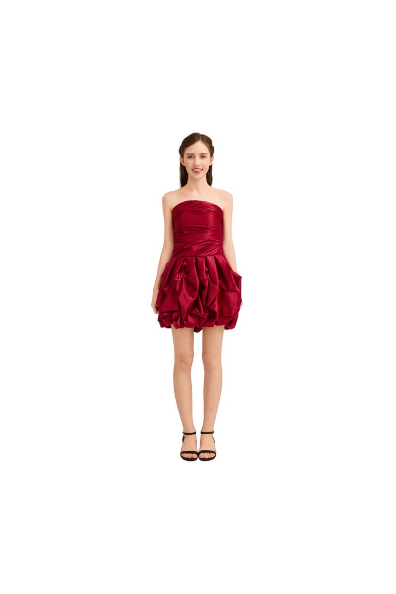 Dramatic Flare Dress, Alternate, color, Burgundy