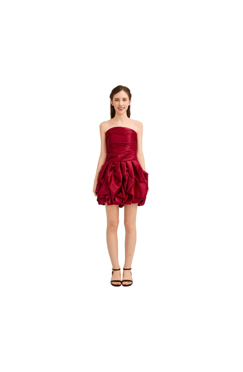 Tulleen Dramatic Flare Dress, Alternate, color, Burgundy