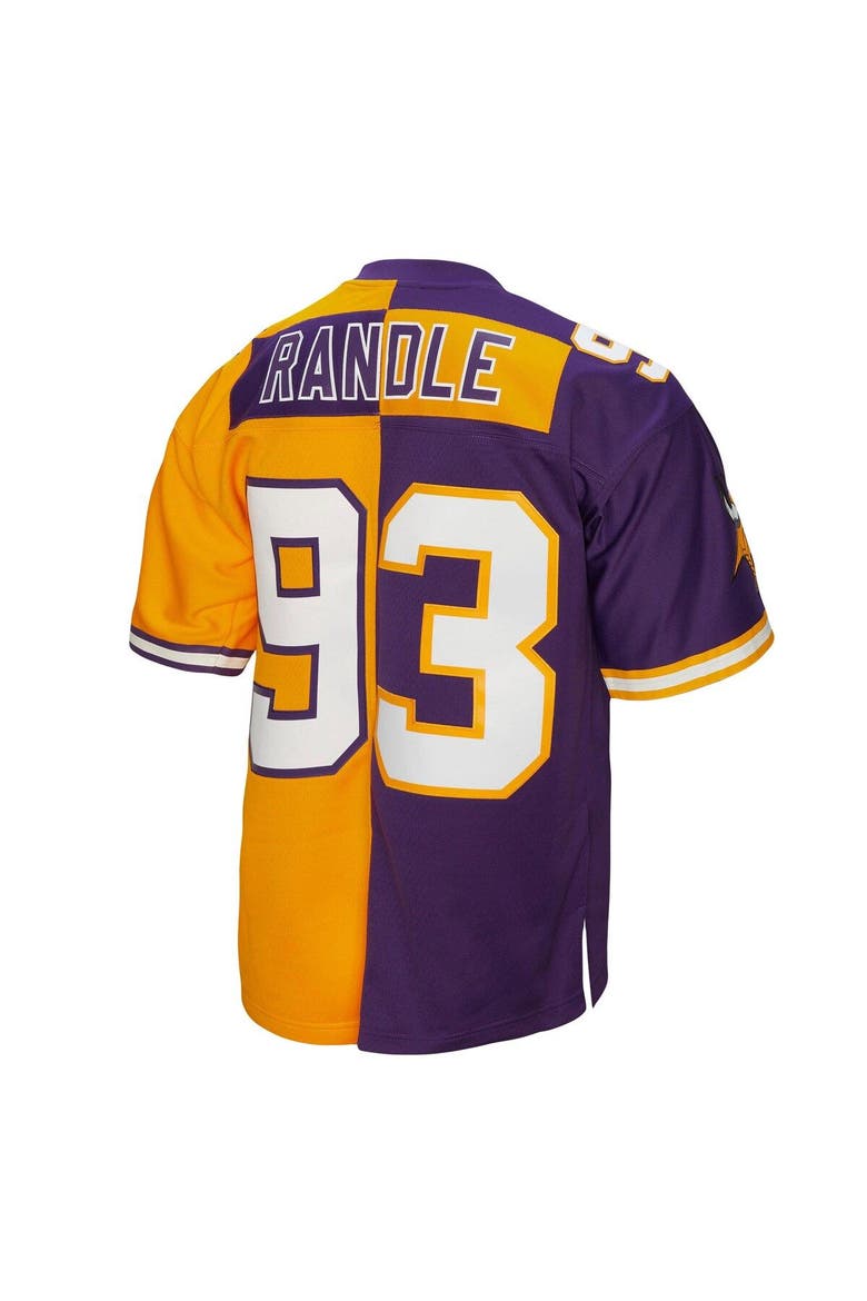 Men's Mitchell & Ness John Randle Purple/Gold Minnesota Vikings 1998 Split Legacy Replica Jersey, Alternate, color, Purple