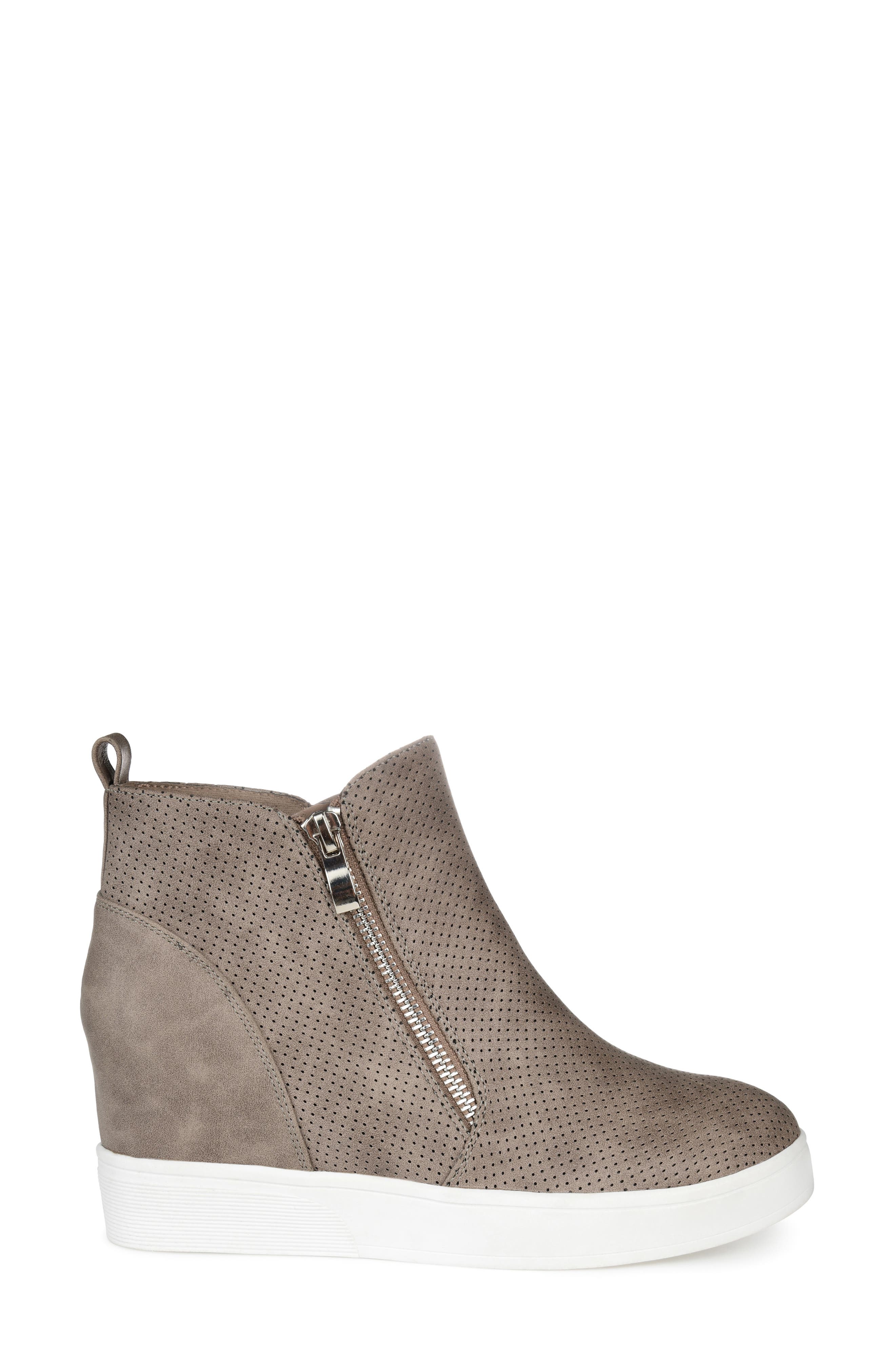 JOURNEE Pennelope Wedge Heel Sneaker, Alternate, color, TAUPE