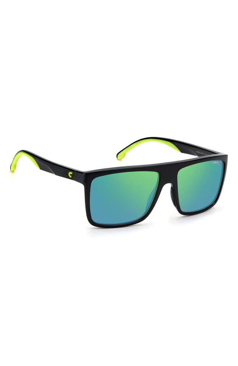 Carrera Eyewear 58mm Rectangle Sunglasses, Alternate, color, Black Green