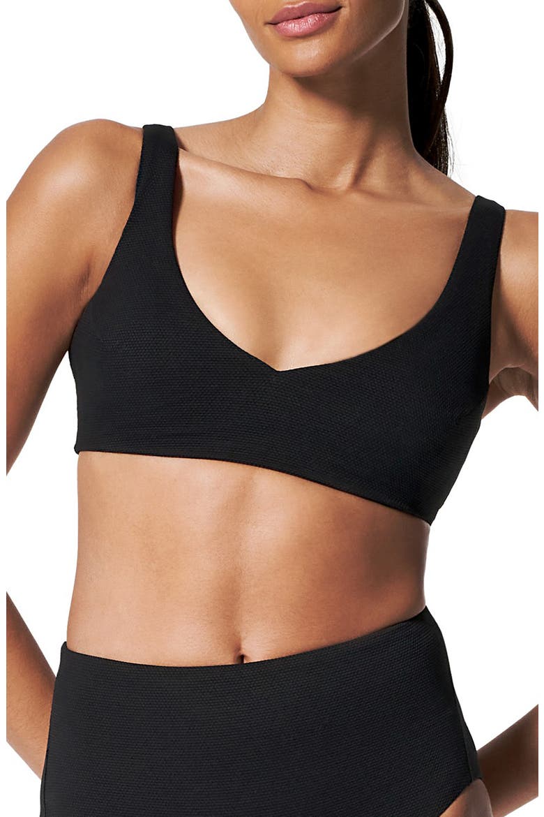 Piqué Bikini Top, Main, color, VERY BLACK