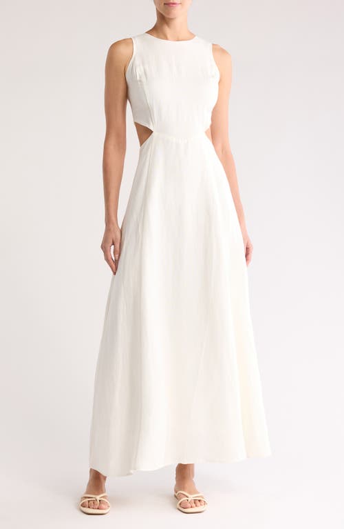 Boamar Bessie Linen Blend Cover-up Maxi Dress In Marfil