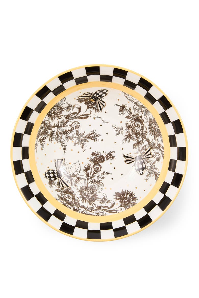 Bee Toile Bowl, Alternate, color, WHITE
