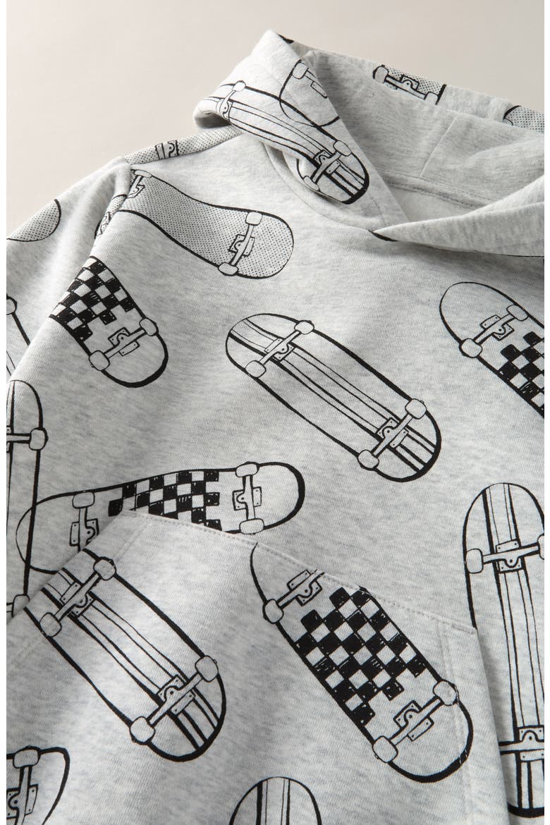 Kids' Graphic Hoodie, Alternate, color, GREY LIGHT HEATHER SKATEBOARDS
