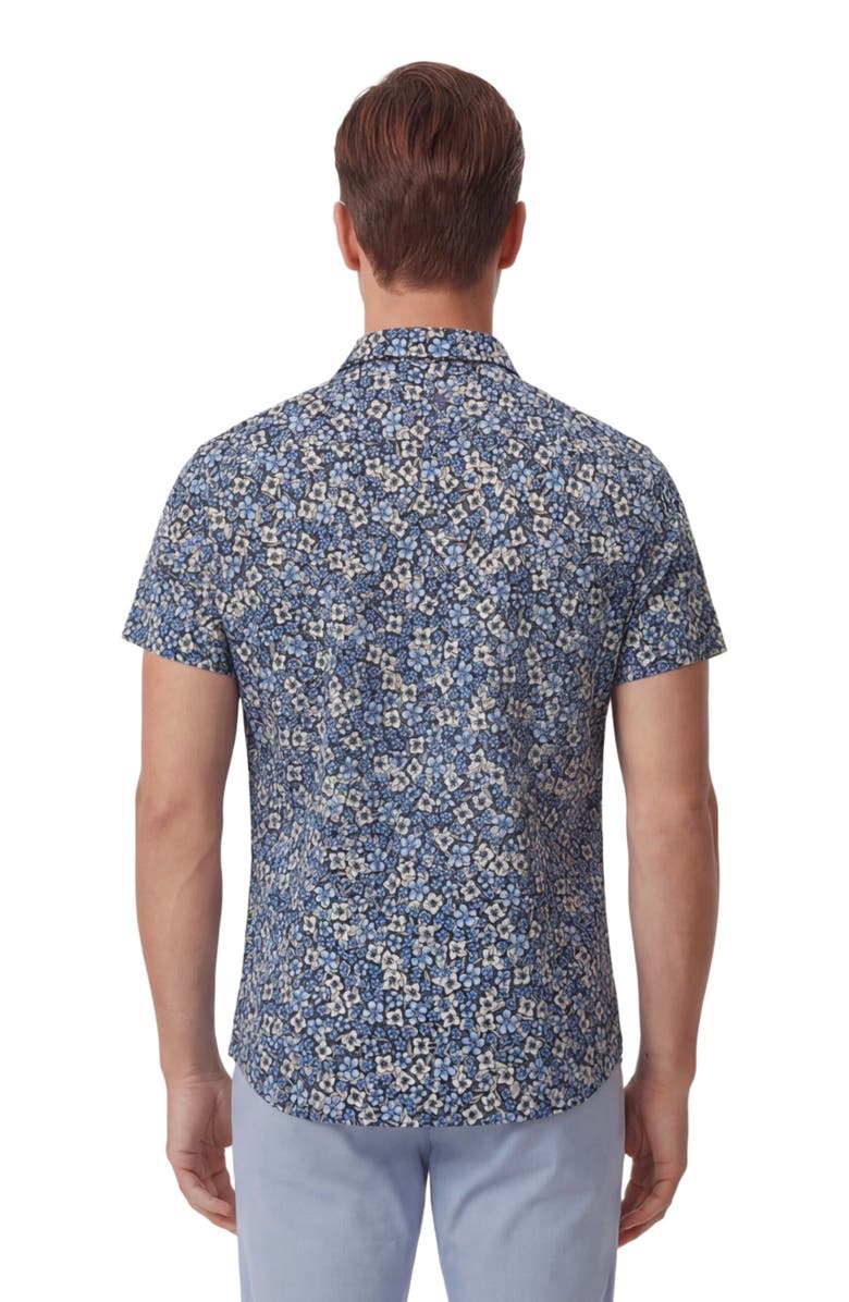 Lords of Harlech Floral Field Mens Knit Shirt, Alternate, color, Floral Field Black