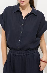Alex Mill Maddie Linen Short Sleeve Button-Up Shirt
