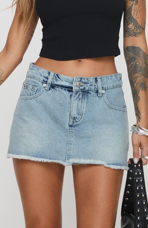 Mitzo Mid Rise Denim Skort
