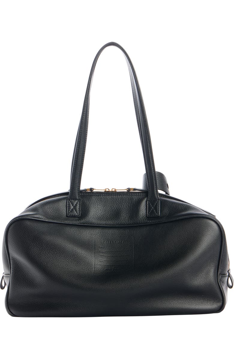 Balenciaga Medium Bowling Leather Satchel, Alternate, color, Black