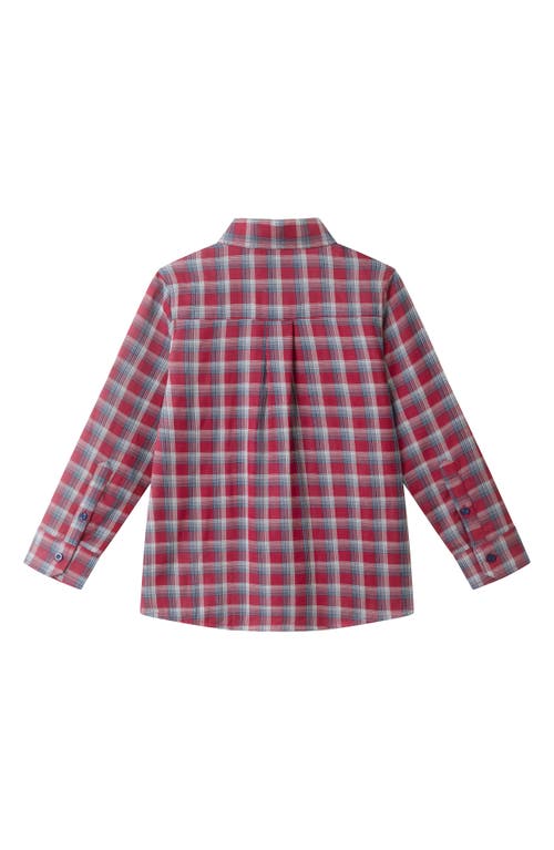 Andy & Evan Kids' Plaid Cotton Button-up Shirt In Red