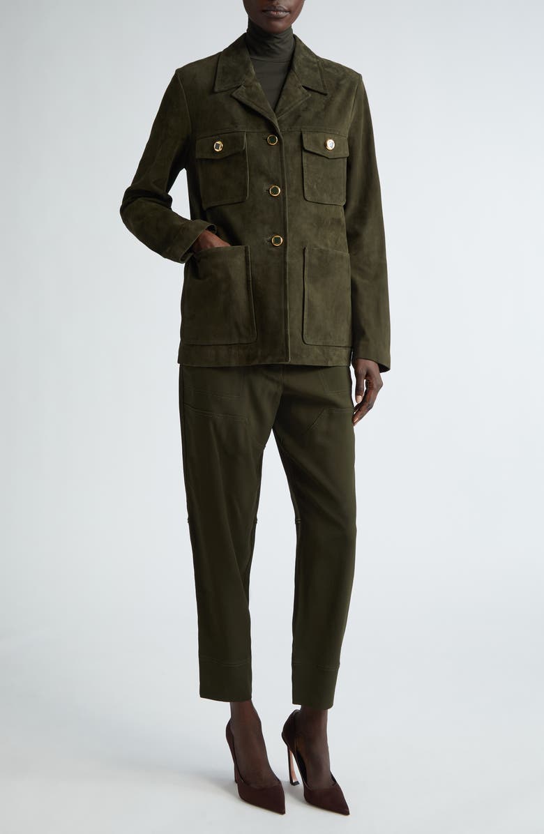 St. John Collection Double Face Suede Jacket, Alternate, color, 