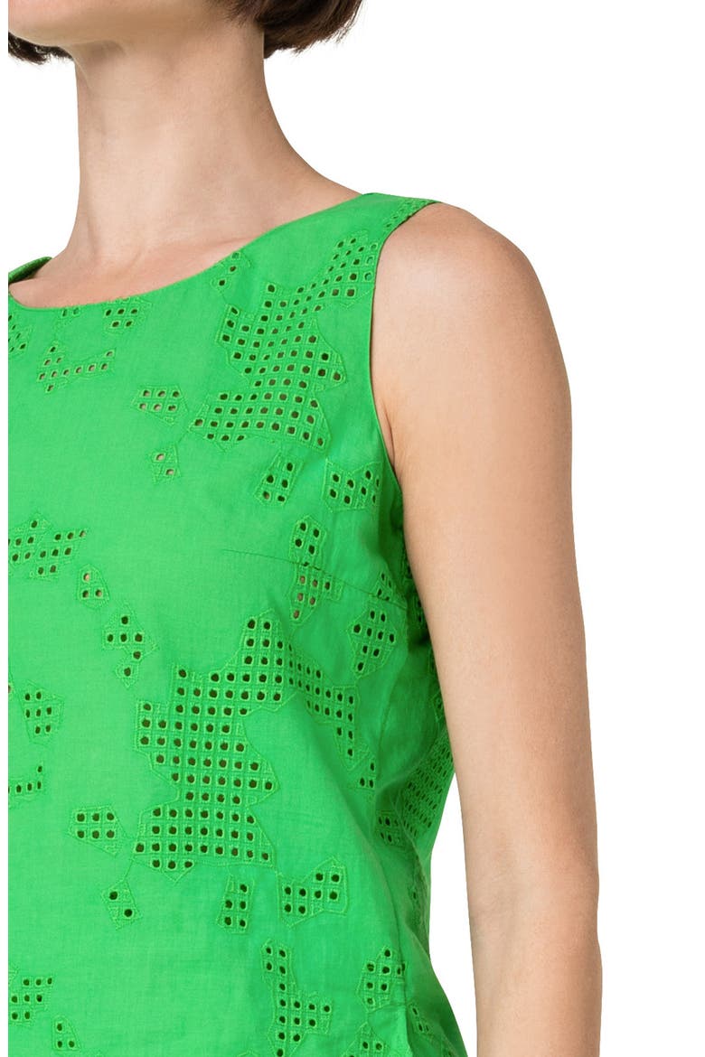 Cotton Blend Eyelet Sleeveless Top, Alternate, color, 005 VIBRANT GREEN