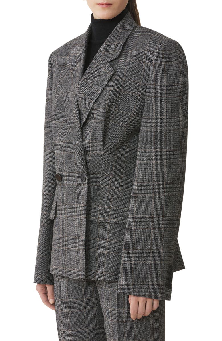 Lanvin Double-Breasted Tailored Jacket In Prince Of Wales Wool, Alternate, color,