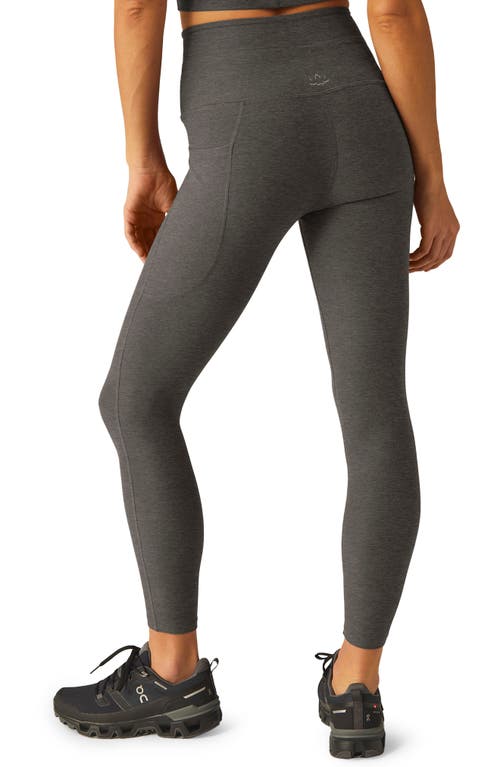 Beyond Yoga Space Dye Pocket Midi Leggings In True Gray Heather
