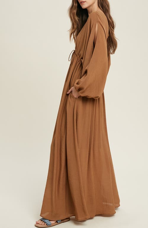 WISHLIST WISHLIST V-NECK LONG SLEEVE MAXI DRESS