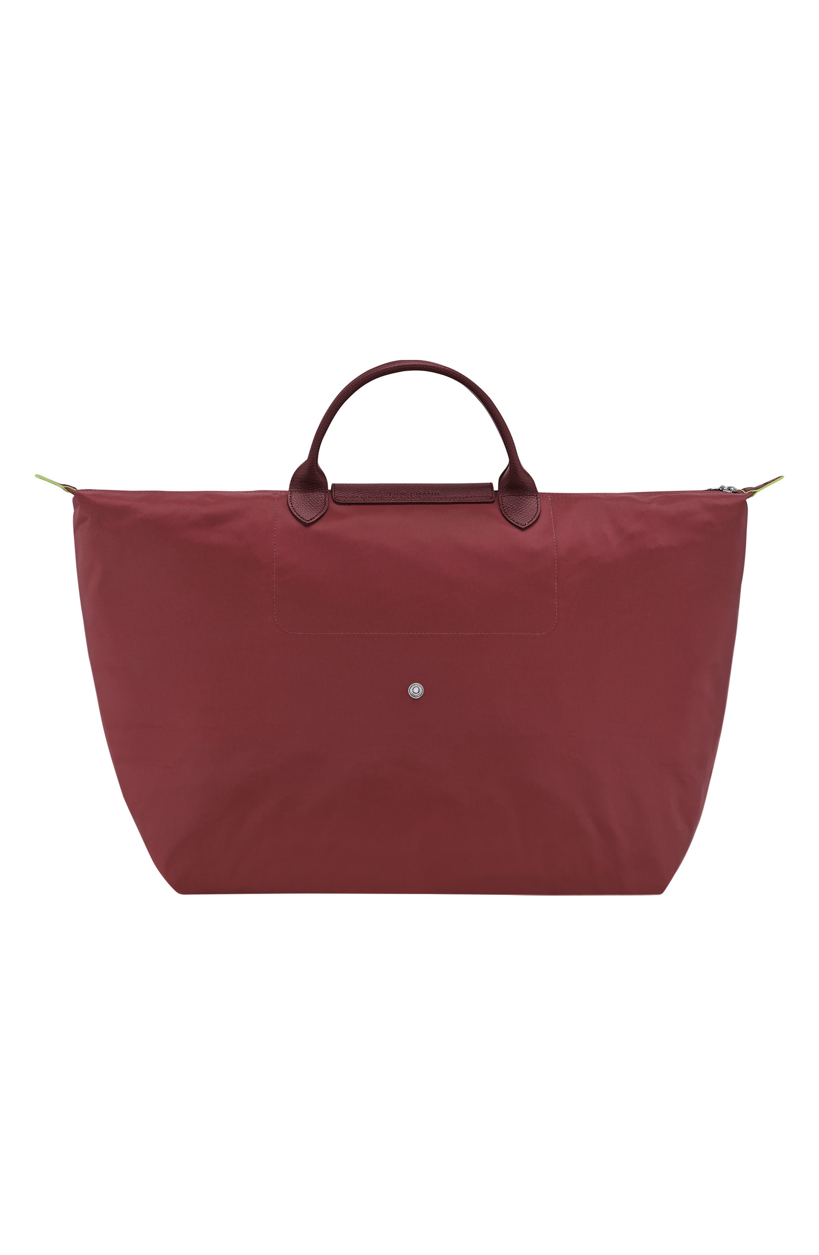 Longchamp Large Le Pilage Travel Bag, Alternate, color, Pomegranate
