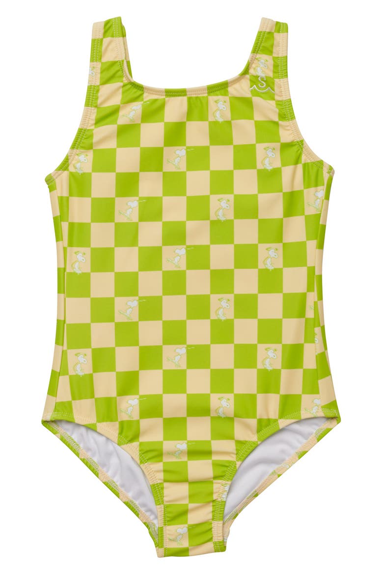 Kids' One-Piece Swimsuit, Main, color, LIME