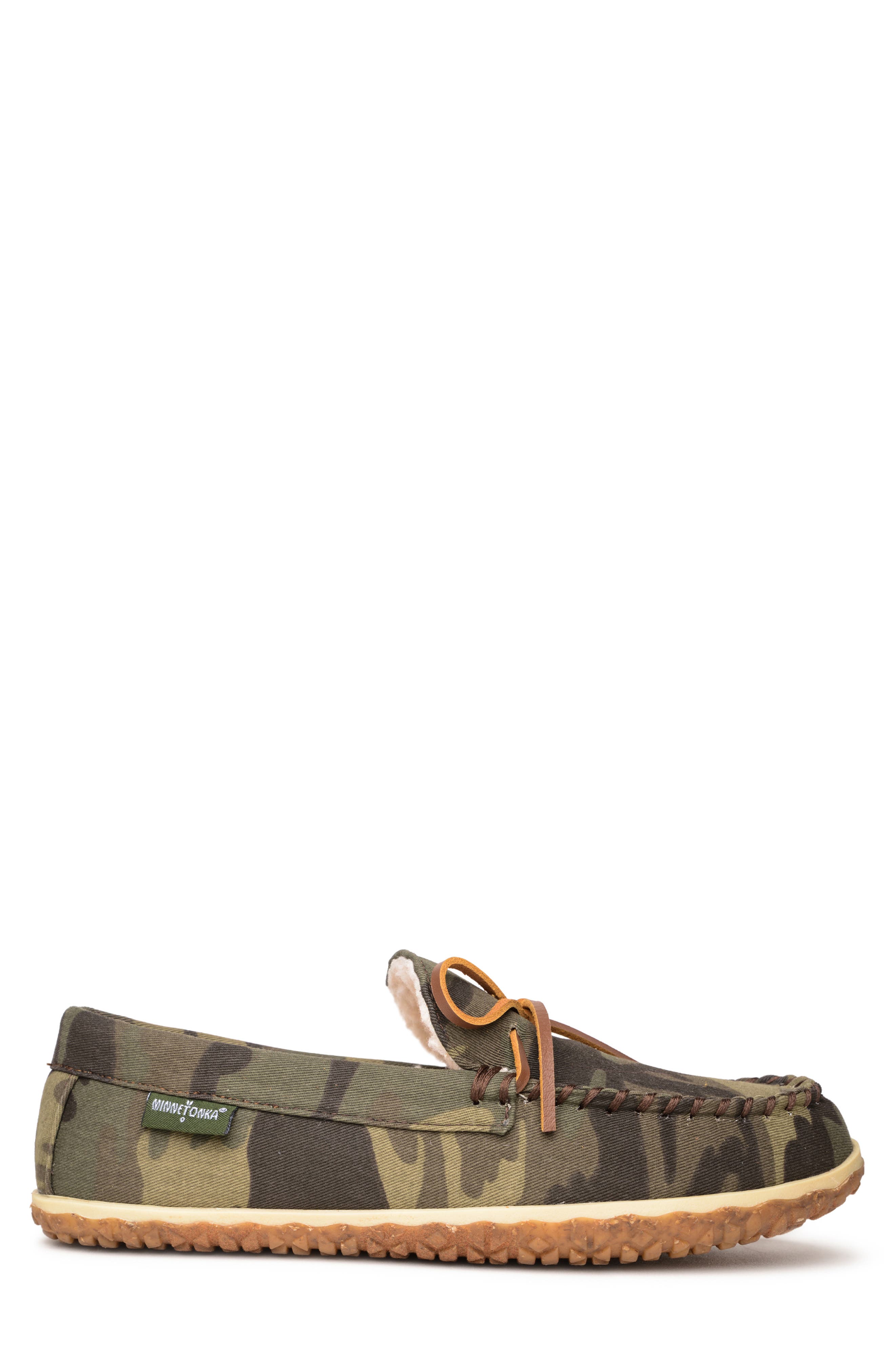 Minnetonka Tomm Faux Shearling Lined Hard Sole Slipper, Alternate, color, 