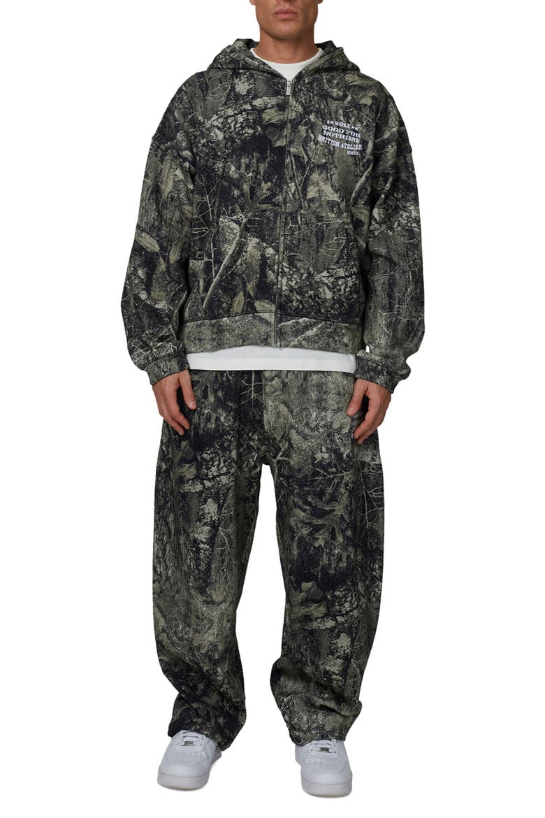 Boxy-Fit Zipped Icarus Hoodie, Alternate, color, Green
