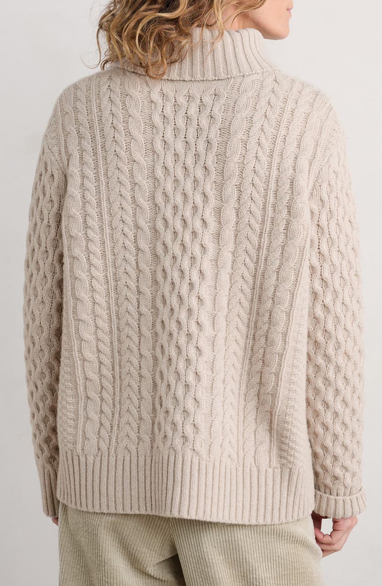 Seasalt Cornwall Pine Forest Cable Turtleneck Sweater, Alternate, color, 