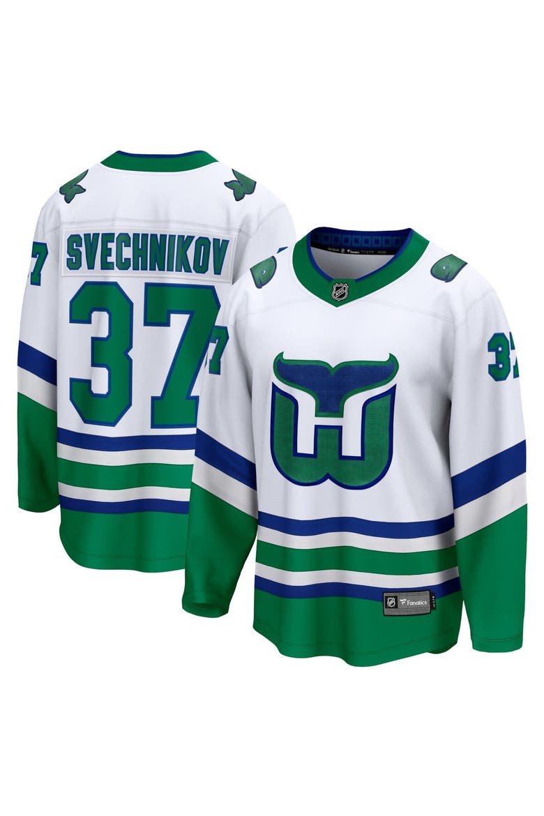 Men's Fanatics Branded Andrei Svechnikov White Carolina Hurricanes Whalers Premier Breakaway Jersey, Alternate, color, White