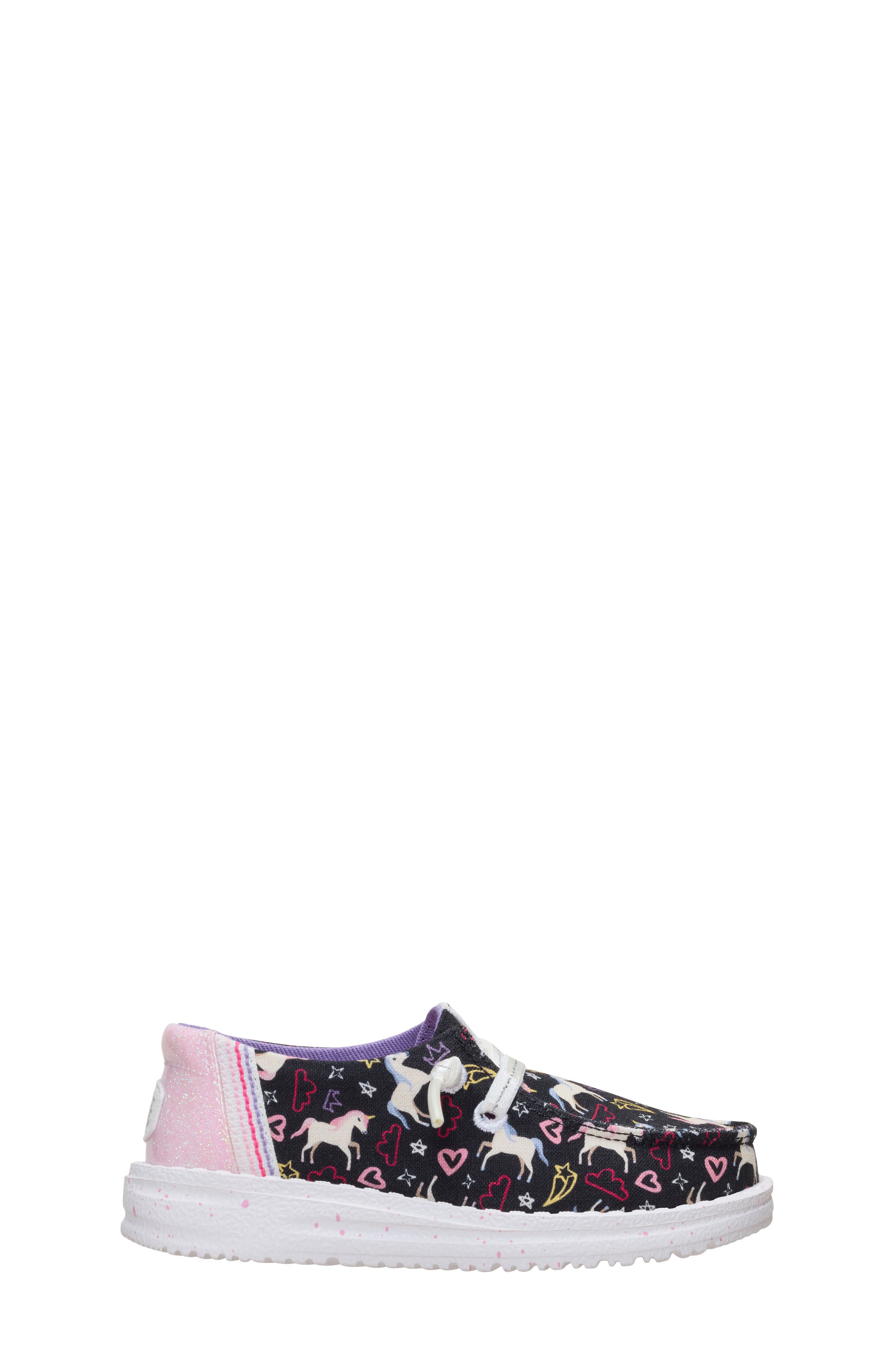 Kids' Wendy Unicorn Stars Slip-On, Alternate, color, BLACK