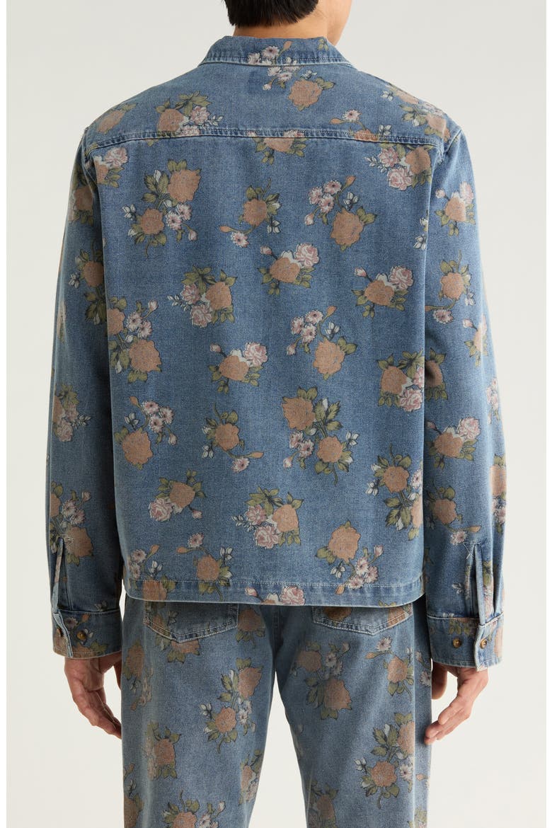 Bouquet Denim Button-Up Shirt Jacket, Alternate, color, INDIGO