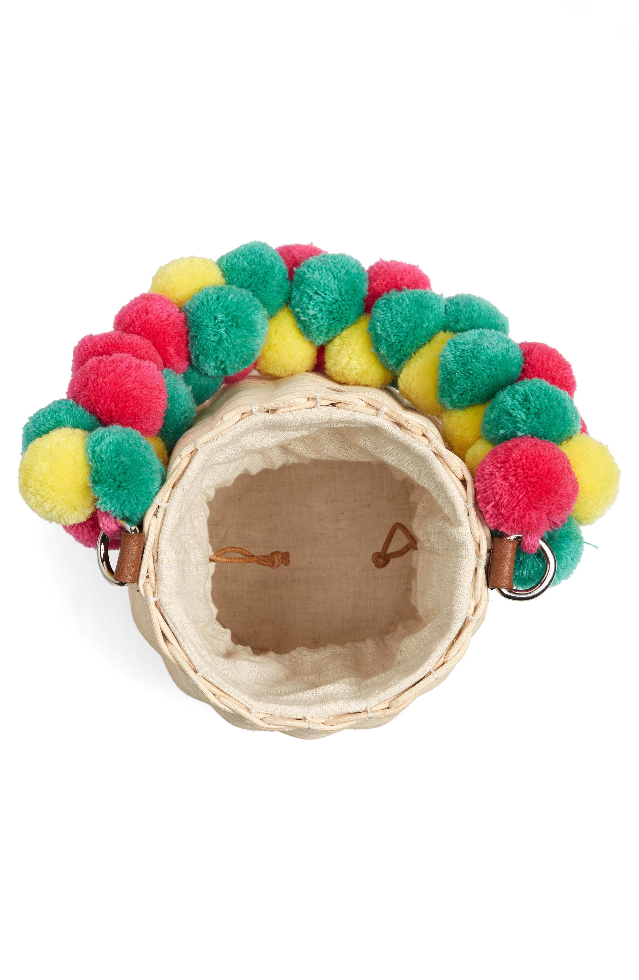 Halogen<sup>®</sup> x Atlantic-Pacific Pompom Wicker Bag, Alternate, color, 