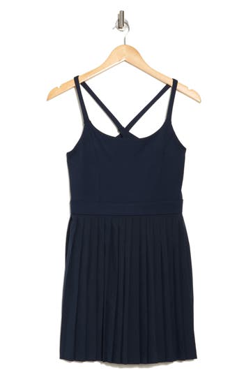 Z BY ZELLA Z BY ZELLA TIEBREAK CROSSBACK PLEATED ACTIVE DRESS 
