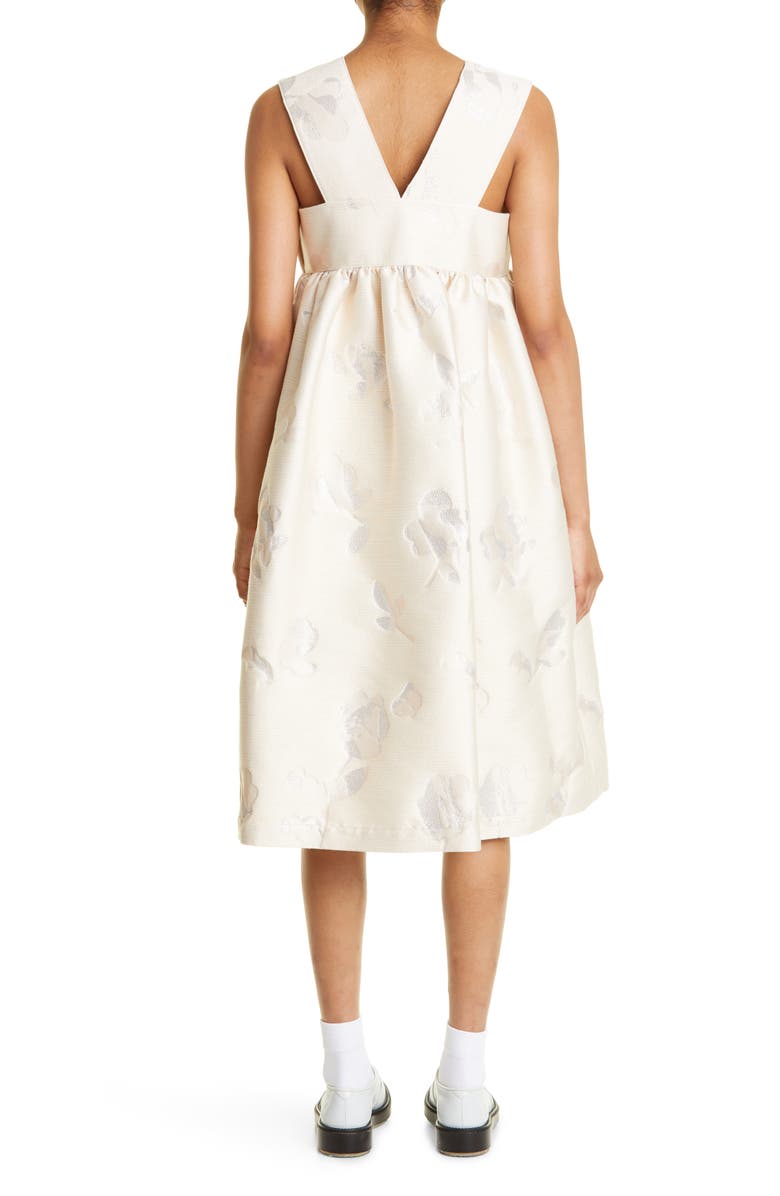 Tao Comme des Garçons Floral Jacquard Empire Waist Midi Dress, Alternate, color,