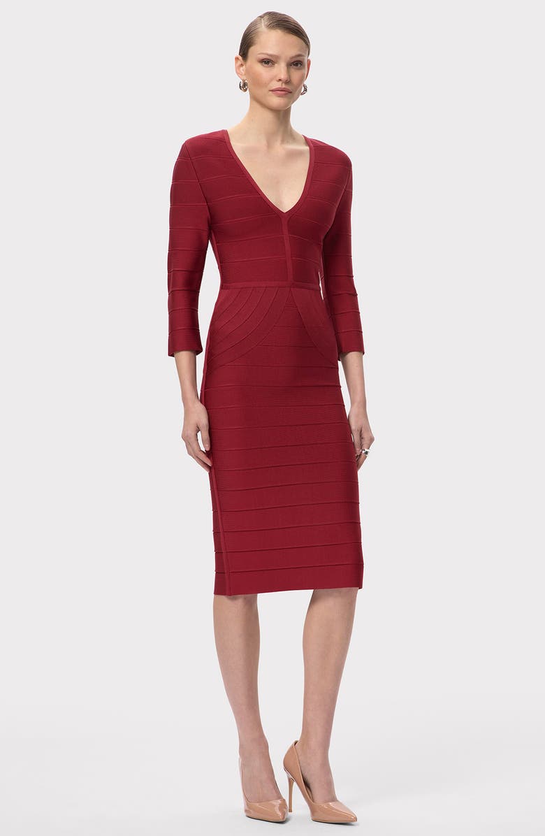 Herve Leger The Athena Dress, Alternate, color, Cabernet