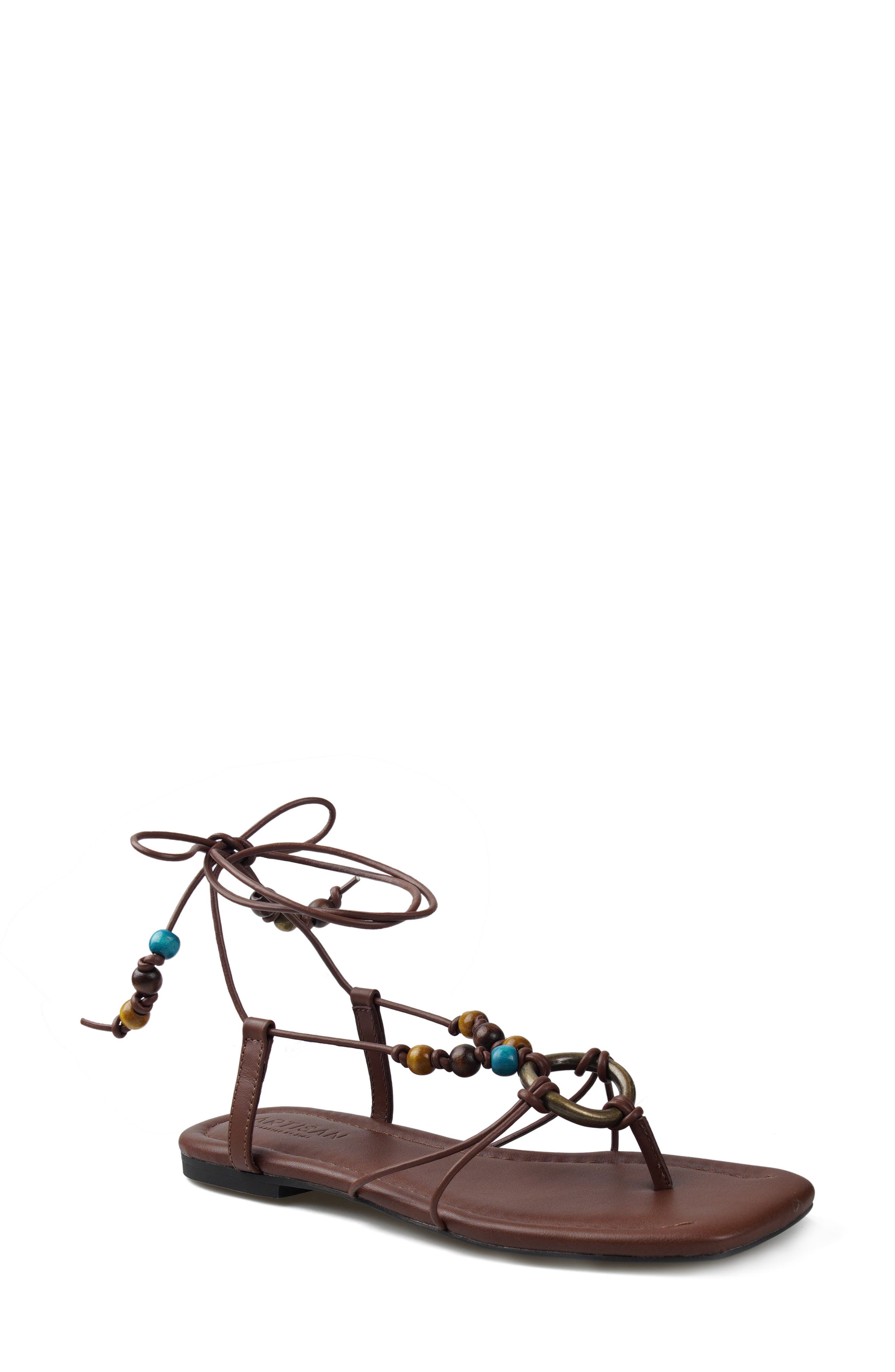 Sabinna Leather Sandal, Main, color, COGNAC LEATHER