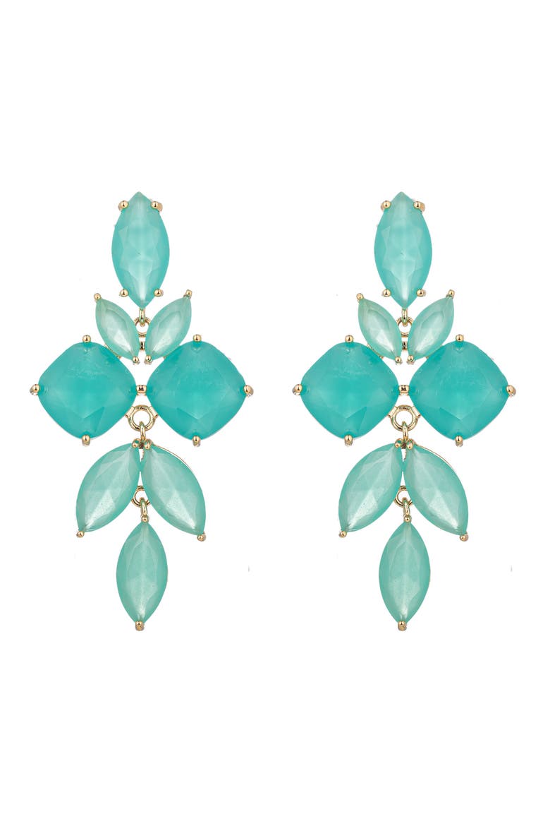 Penelope CZ Drop Earrings, Main, color, GREEN