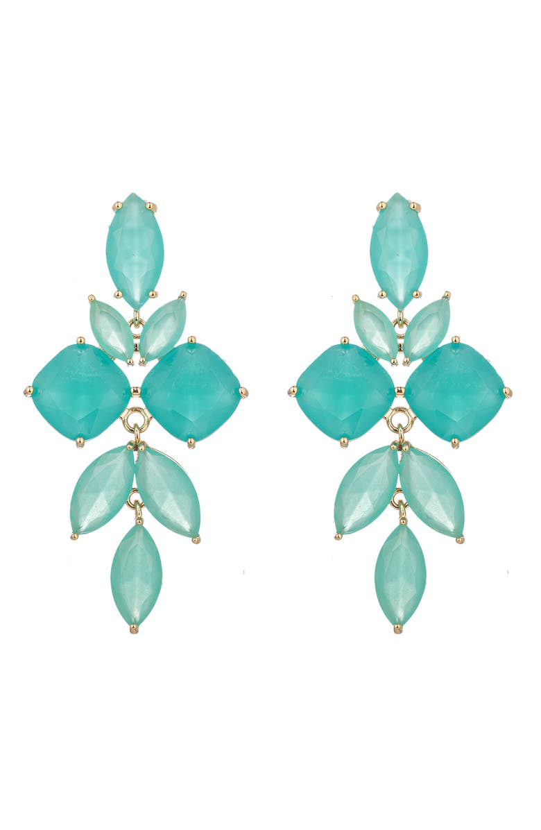 EYE CANDY LOS ANGELES Penelope CZ Drop Earrings, Main, color, Green