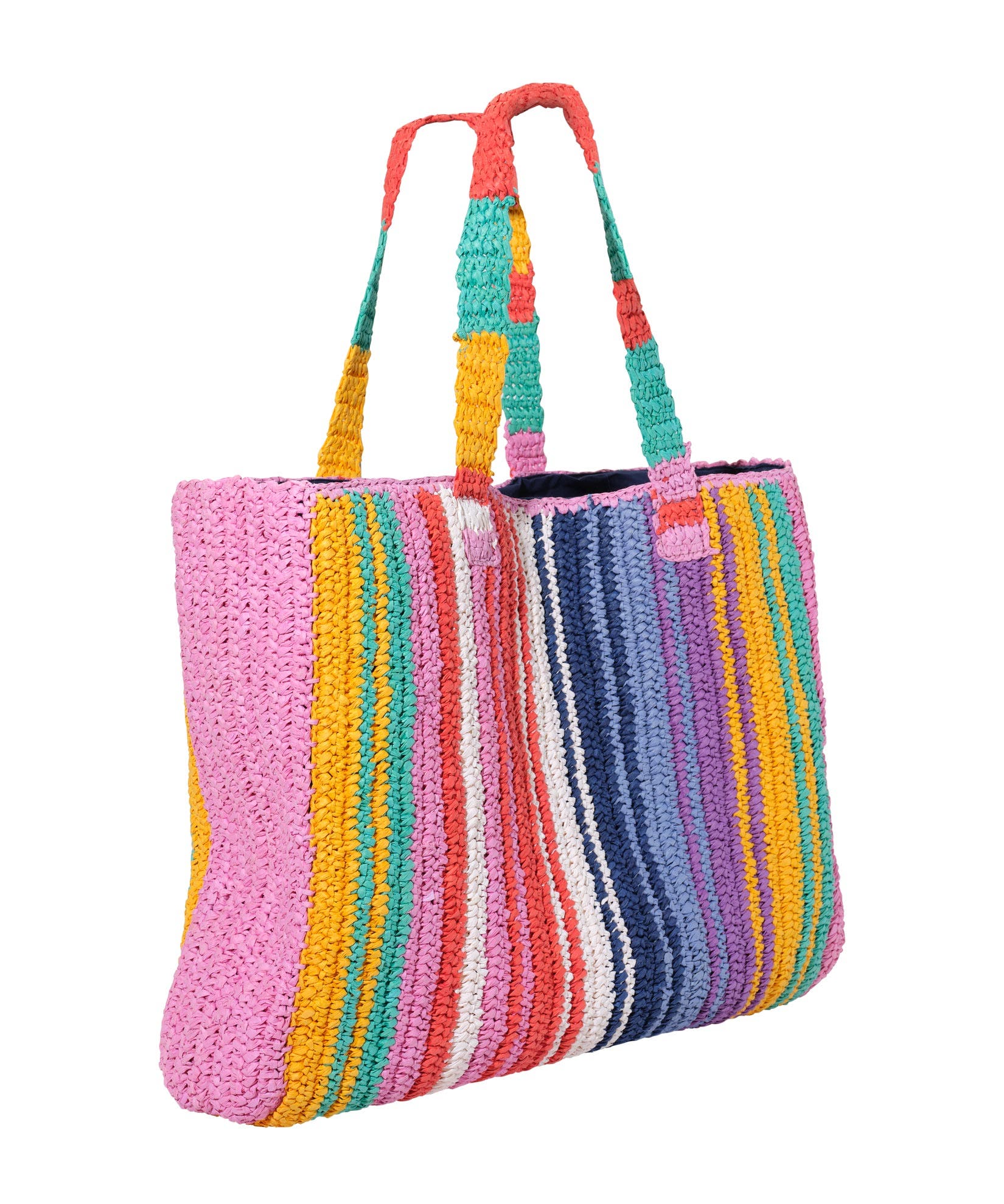 straw stripe beach tote, Alternate, color, Rainbow Stripe