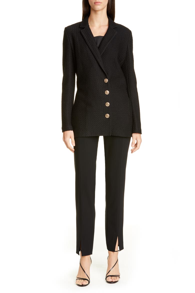 Collection 'Jennifer' Crepe Marocain Ankle Pants, Alternate, color, CAVR CAVIAR
