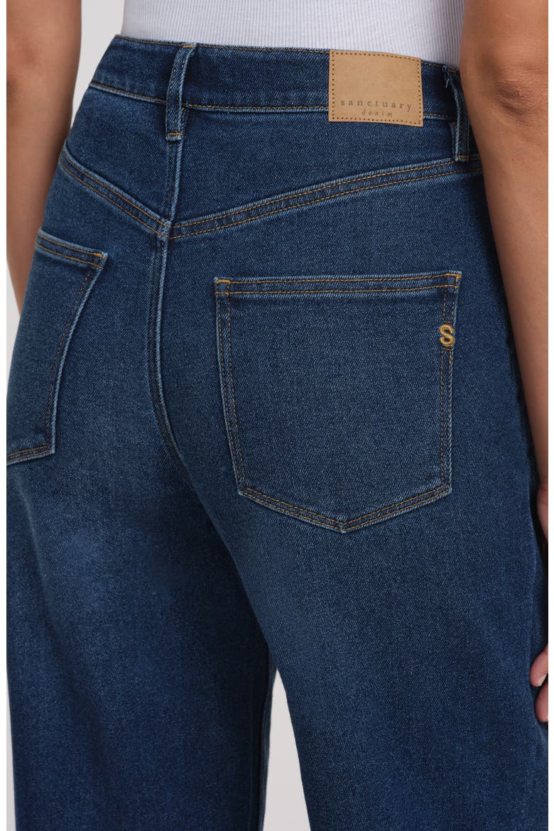 High Rise Soft Barrel Side Seam Detail Jeans, Alternate, color, DARK WASH