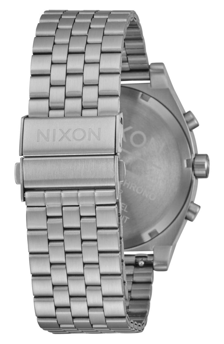 Nixon Time Teller Chronograph Bracelet Watch, 40mm, Alternate, color, Silver / Midnight / Silver