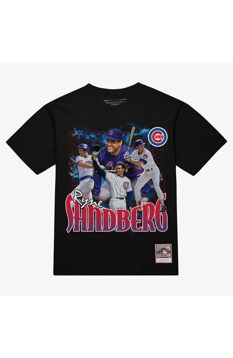 Mitchell & Ness Men's Mitchell & Ness Ryne Sandberg Black Chicago Cubs Legendary Collage Player T-Shirt, Main, color, Black