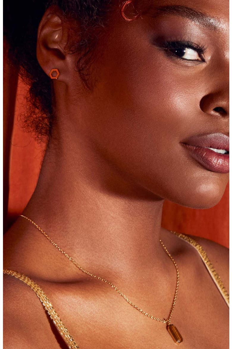 The Helena Stud Earrings, Alternate, color, Gold
