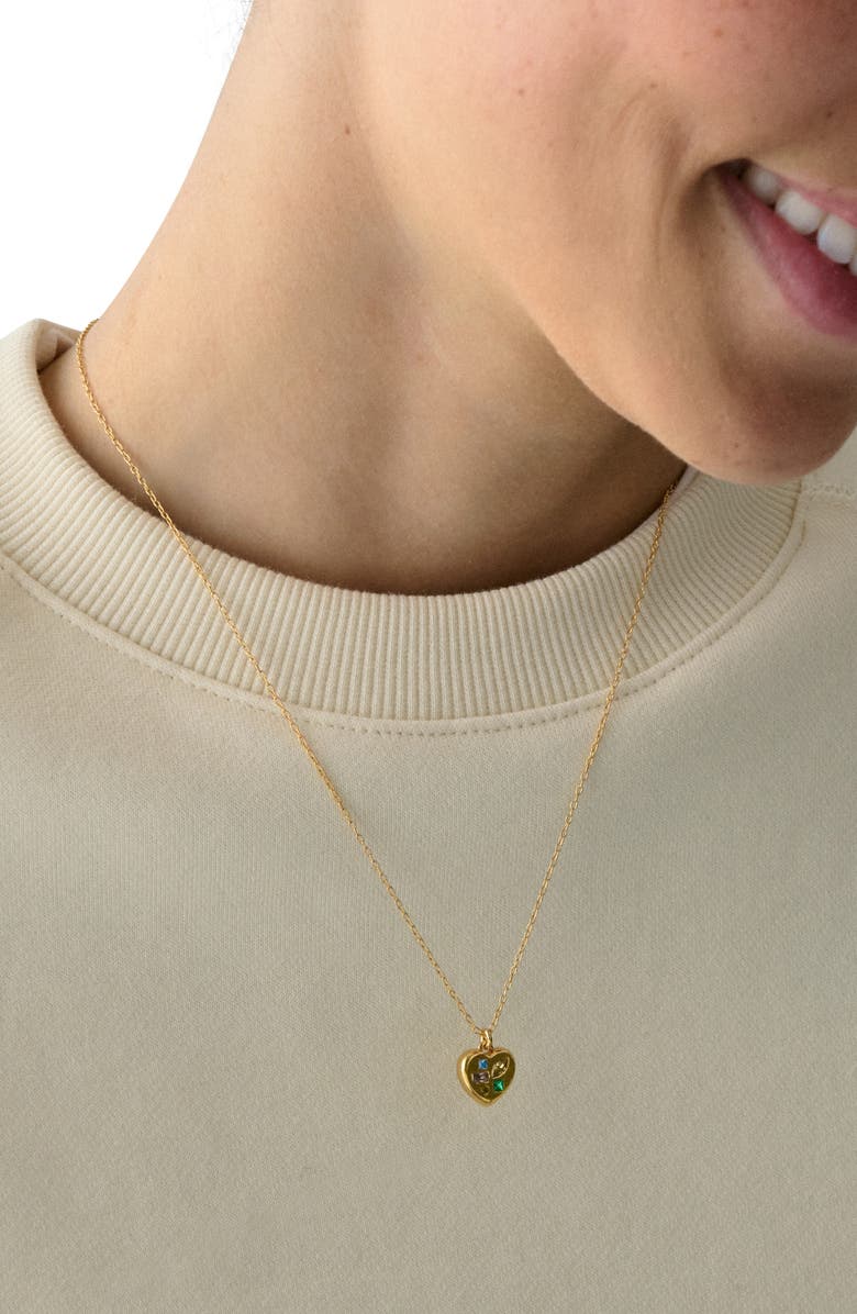 Kate Spade New York self-love club pendant necklace, Alternate, color, Gold Multi