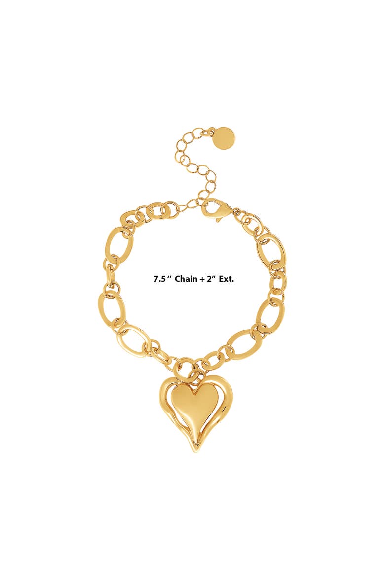 Bold Heart Pendant Bracelet, Alternate, color, Gold
