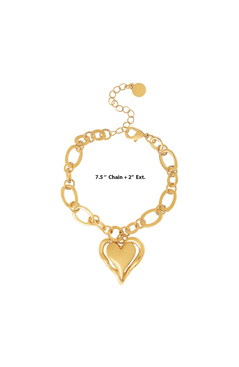 BCBG Generation Bold Heart Pendant Bracelet, Alternate, color, Gold