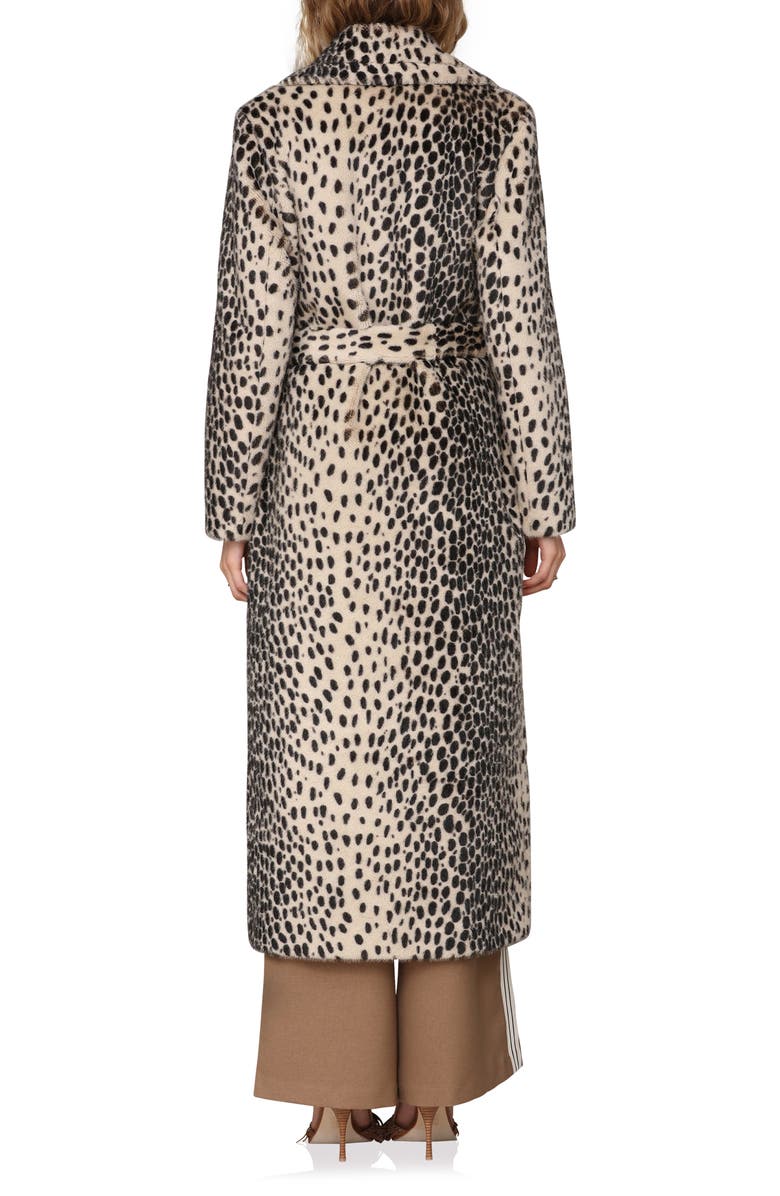 Avec Les Filles Faux Fur Belted Coat, Alternate, color, Black Cheetah