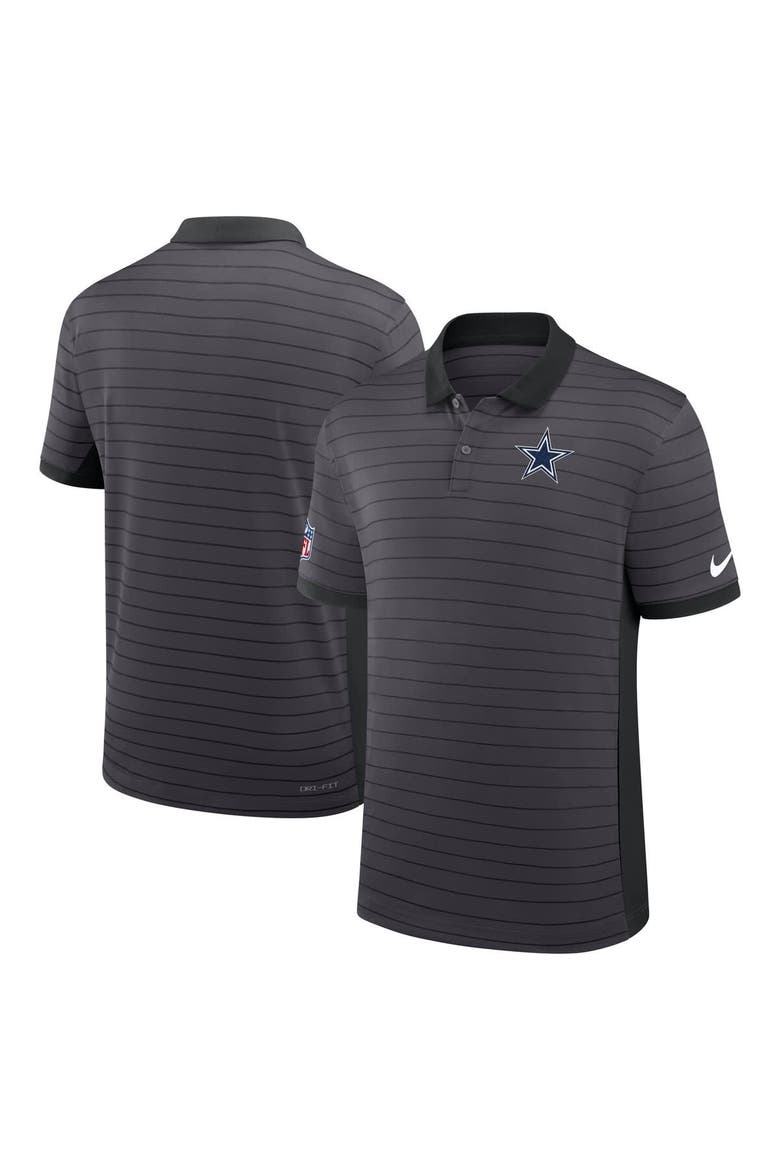 Men's Nike Gray Dallas Cowboys Sideline Victory Stripe Performance Polo, Alternate, color, Gray